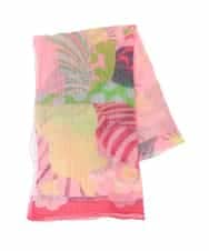 RK3FD02270 HIROKO KOSHINO(ヒロココシノ) ボタニカルフラワープリントストール ピンク