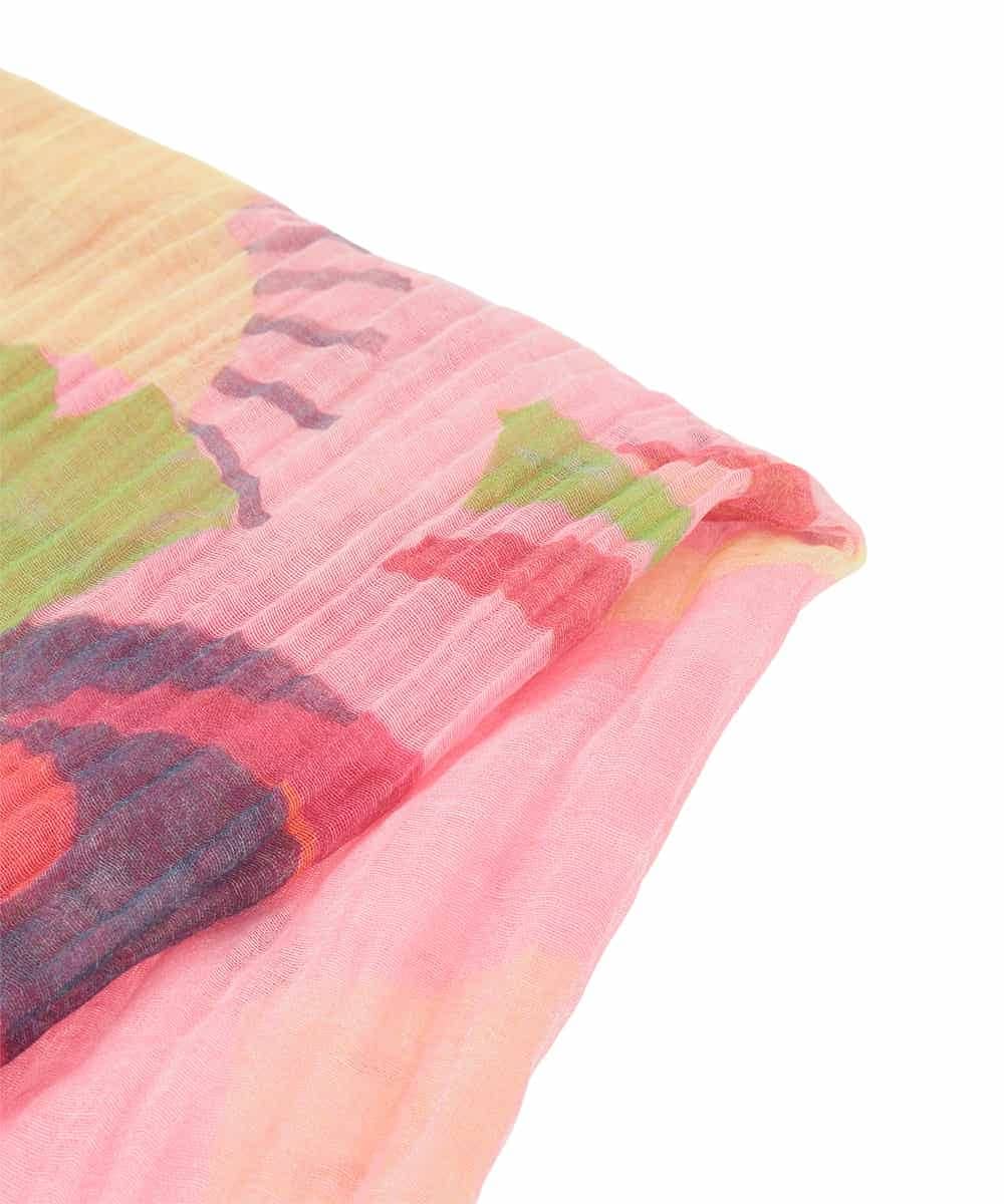 RK3FD02270 HIROKO KOSHINO(ヒロココシノ) ボタニカルフラワープリントストール ピンク