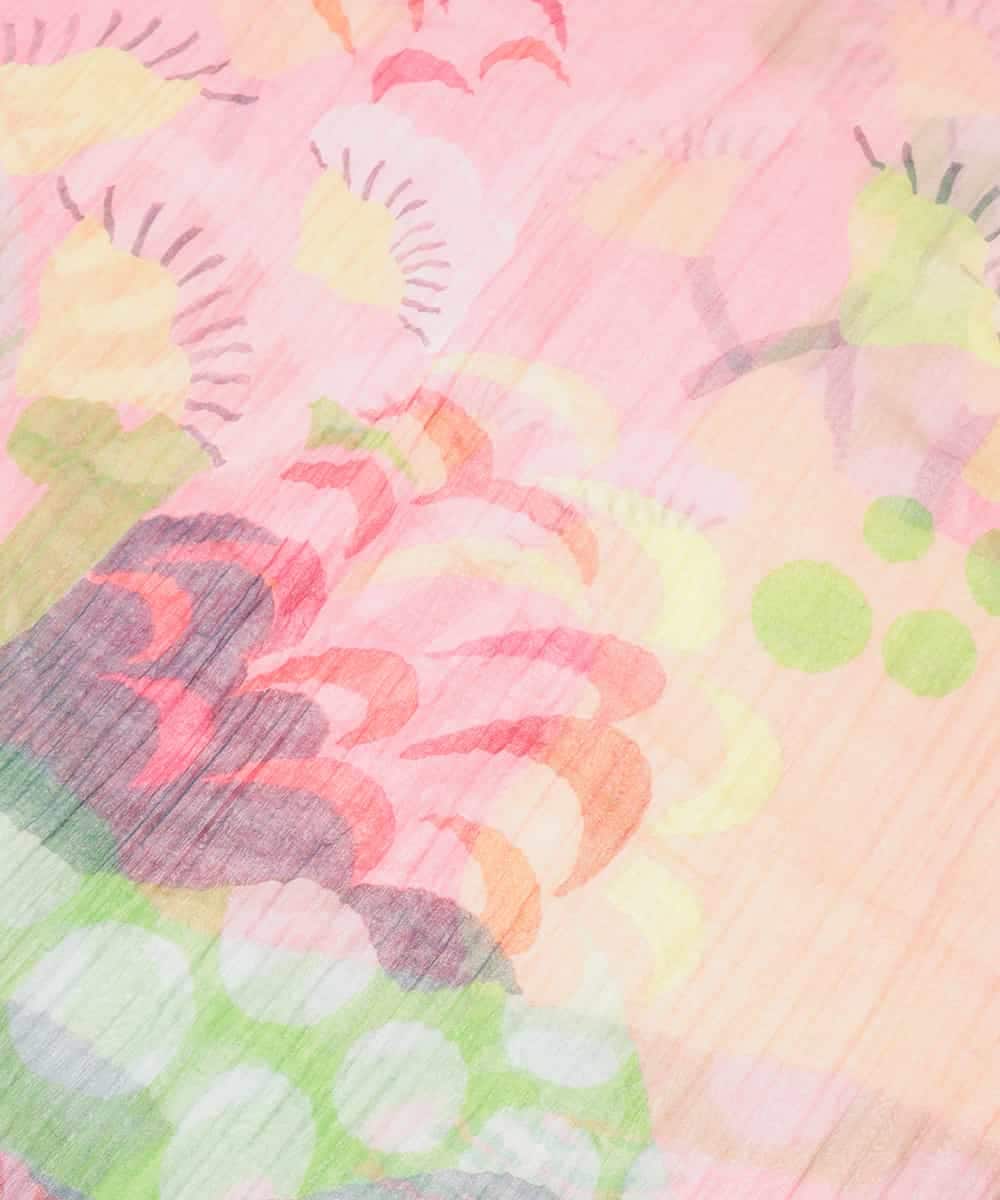 RK3FD02270 HIROKO KOSHINO(ヒロココシノ) ボタニカルフラワープリントストール ピンク