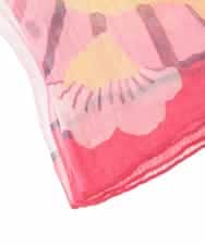 RK3FD02270 HIROKO KOSHINO(ヒロココシノ) ボタニカルフラワープリントストール ピンク