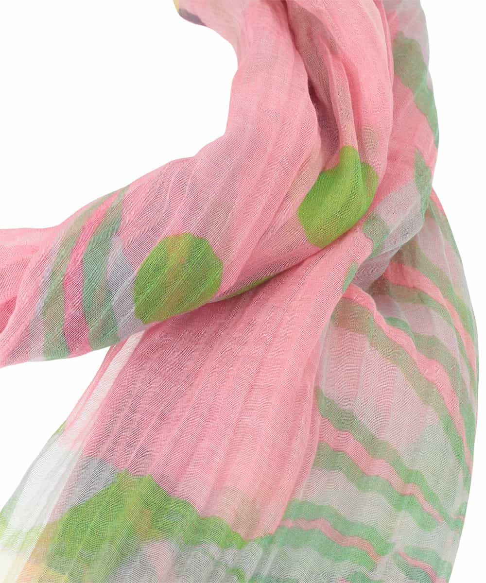 RK3FD02270 HIROKO KOSHINO(ヒロココシノ) ボタニカルフラワープリントストール ピンク