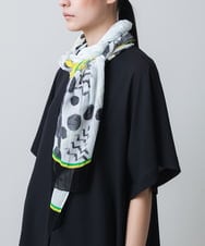 RK3GB01270 HIROKO KOSHINO(ヒロココシノ) FREESIAコットンプリントストール /洗える ホワイト