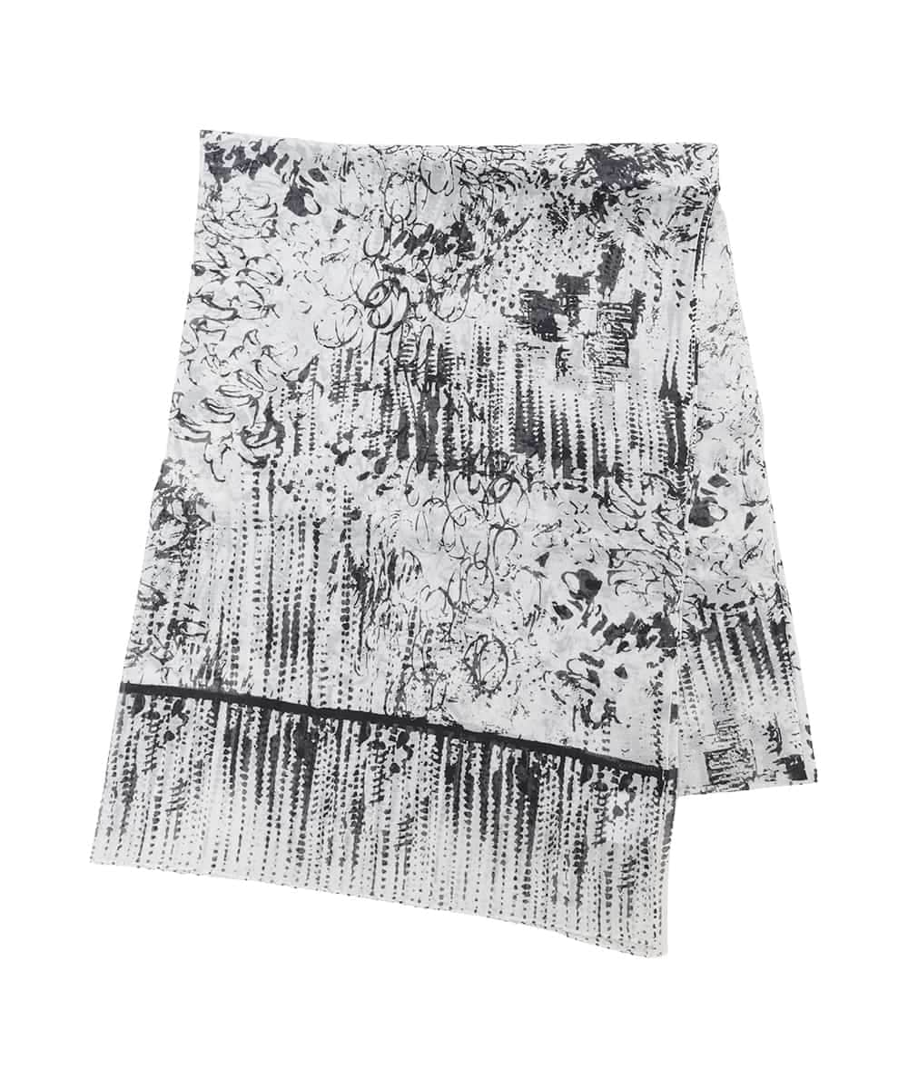 RK3GD01270 HIROKO KOSHINO(ヒロココシノ) インクペインティングプリントストール /洗える ホワイト