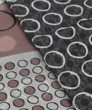 RK3GE01290 HIROKO KOSHINO(ヒロココシノ) ドットブロックプリントスカーフ ブラック