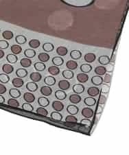 RK3GE01290 HIROKO KOSHINO(ヒロココシノ) ドットブロックプリントスカーフ ブラック