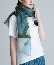 RK3HT01290 HIROKO KOSHINO(ヒロココシノ) COLOR BLOCKストール グリーン