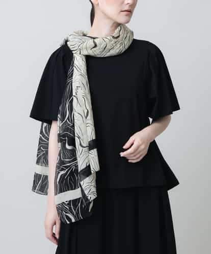 RK3JB01270 HIROKO KOSHINO ラインフラワーコットンストール