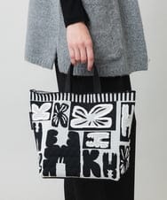 RK5AD02390 HIROKO KOSHINO(ヒロココシノ) HKイニシャルニットバッグ/日本製 アイボリー