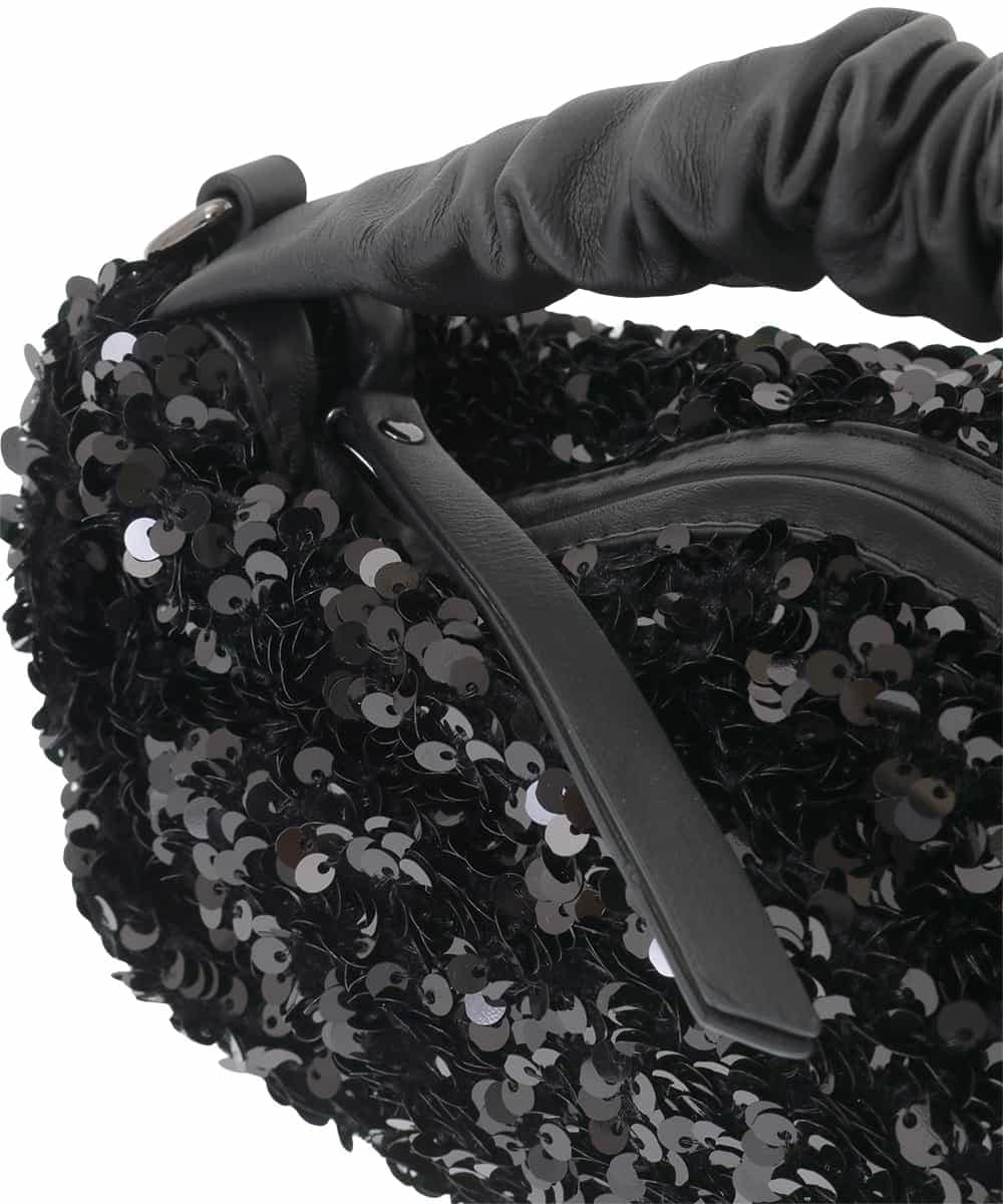 RK5CD01290 HIROKO KOSHINO(ヒロココシノ) 【2WAY】スパングルミニバッグ ブラック