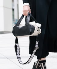 RK5ED11450 HIROKO KOSHINO(ヒロココシノ) 【2WAY】異素材ミックスボストンバッグ アイボリー