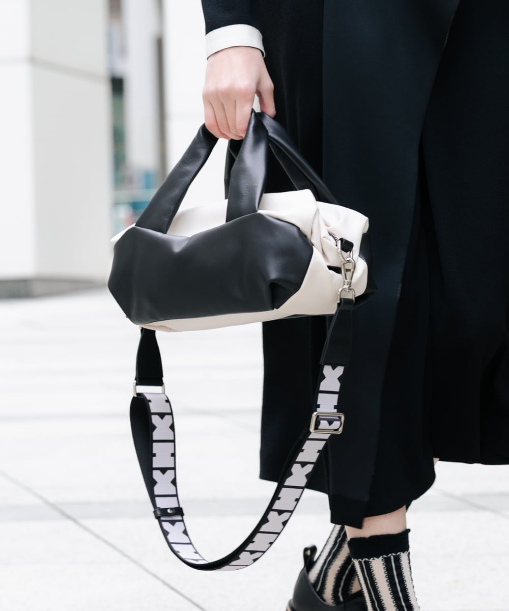 RK5ED11450 HIROKO KOSHINO(ヒロココシノ) 【2WAY】異素材ミックスボストンバッグ アイボリー