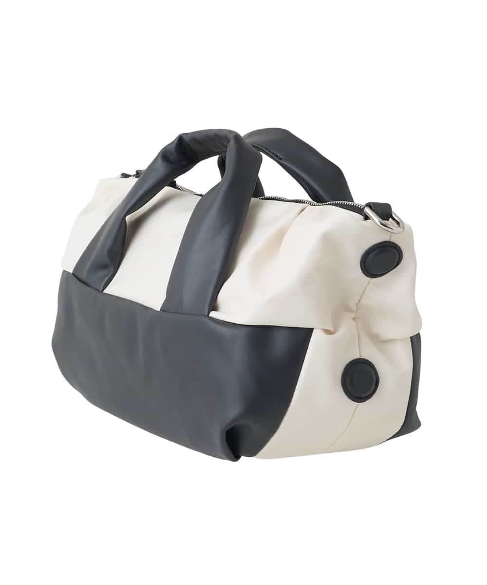 RK5ED11450 HIROKO KOSHINO(ヒロココシノ) 【2WAY】異素材ミックスボストンバッグ アイボリー