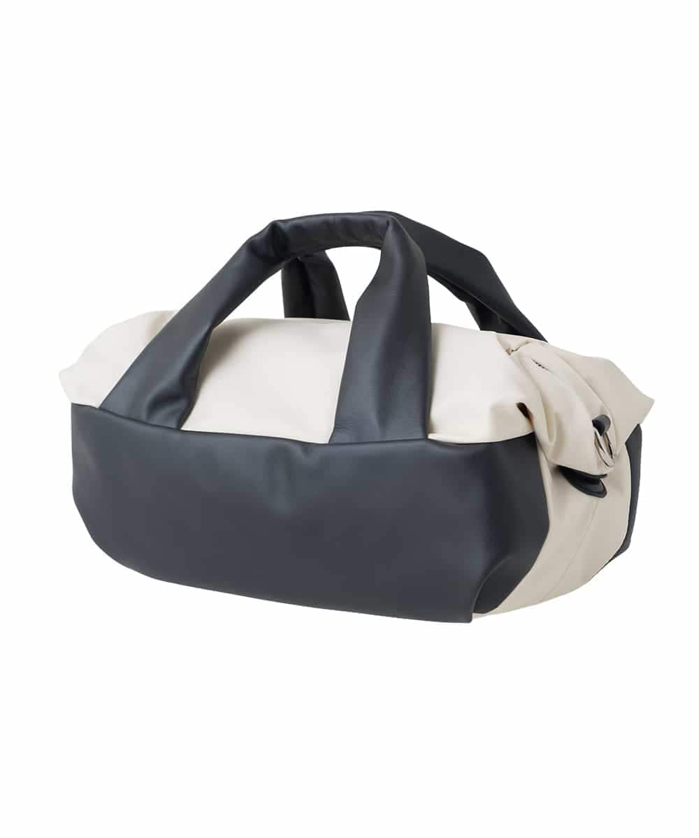 RK5ED11450 HIROKO KOSHINO(ヒロココシノ) 【2WAY】異素材ミックスボストンバッグ アイボリー