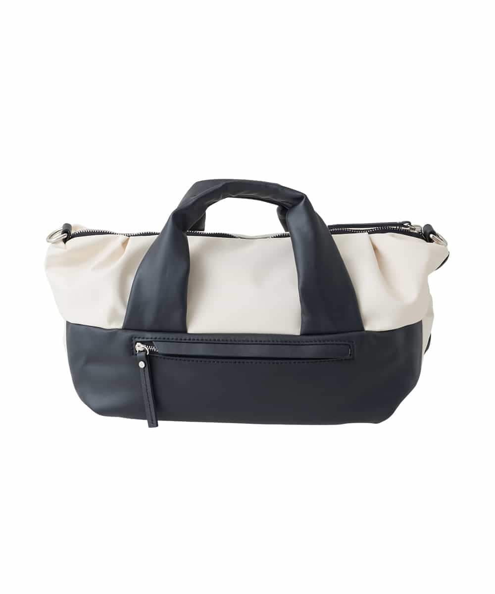 RK5ED11450 HIROKO KOSHINO(ヒロココシノ) 【2WAY】異素材ミックスボストンバッグ アイボリー