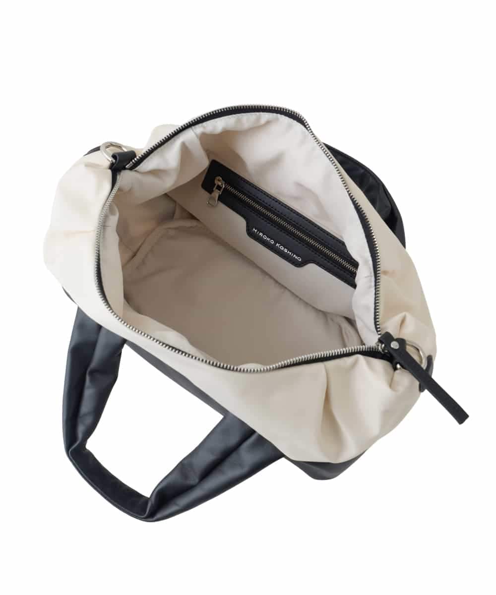 RK5ED11450 HIROKO KOSHINO(ヒロココシノ) 【2WAY】異素材ミックスボストンバッグ アイボリー