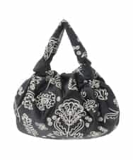RK5FD01390 HIROKO KOSHINO(ヒロココシノ) ボタニカルプリントバッグ ブラック