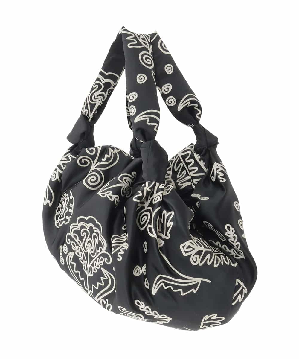 RK5FD01390 HIROKO KOSHINO(ヒロココシノ) ボタニカルプリントバッグ ブラック