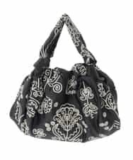 RK5FD01390 HIROKO KOSHINO(ヒロココシノ) ボタニカルプリントバッグ ブラック