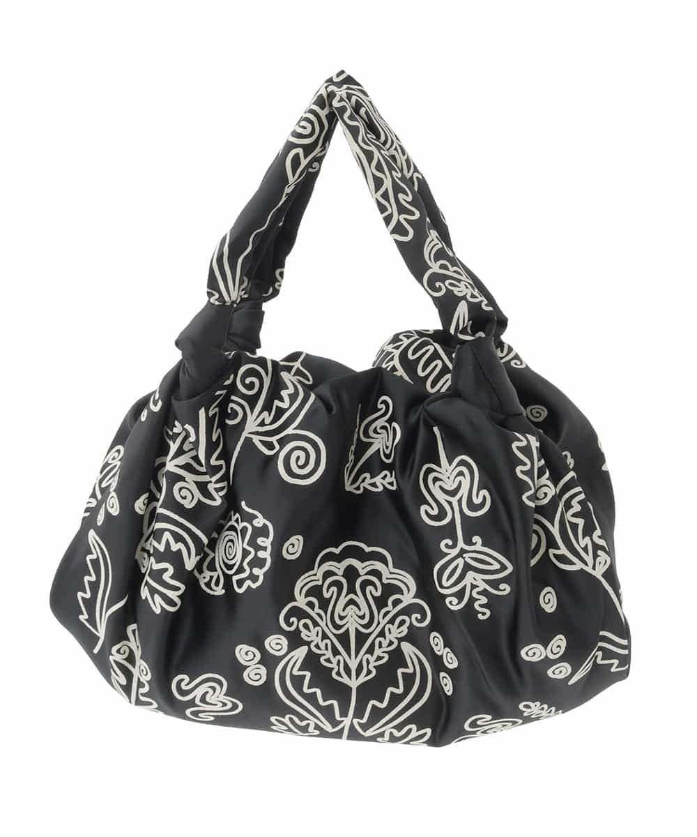 RK5FD01390 HIROKO KOSHINO(ヒロココシノ) ボタニカルプリントバッグ ブラック