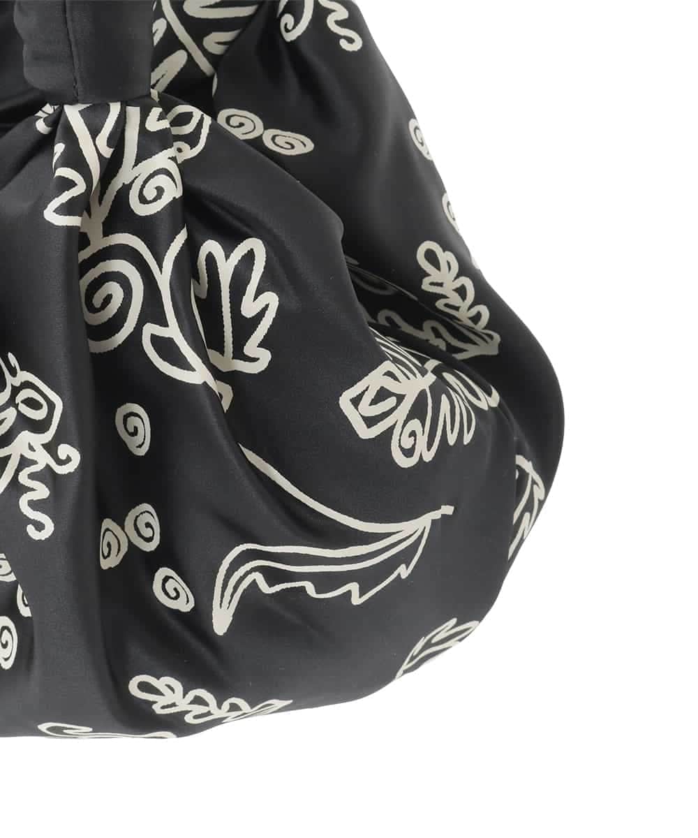 RK5FD01390 HIROKO KOSHINO(ヒロココシノ) ボタニカルプリントバッグ ブラック