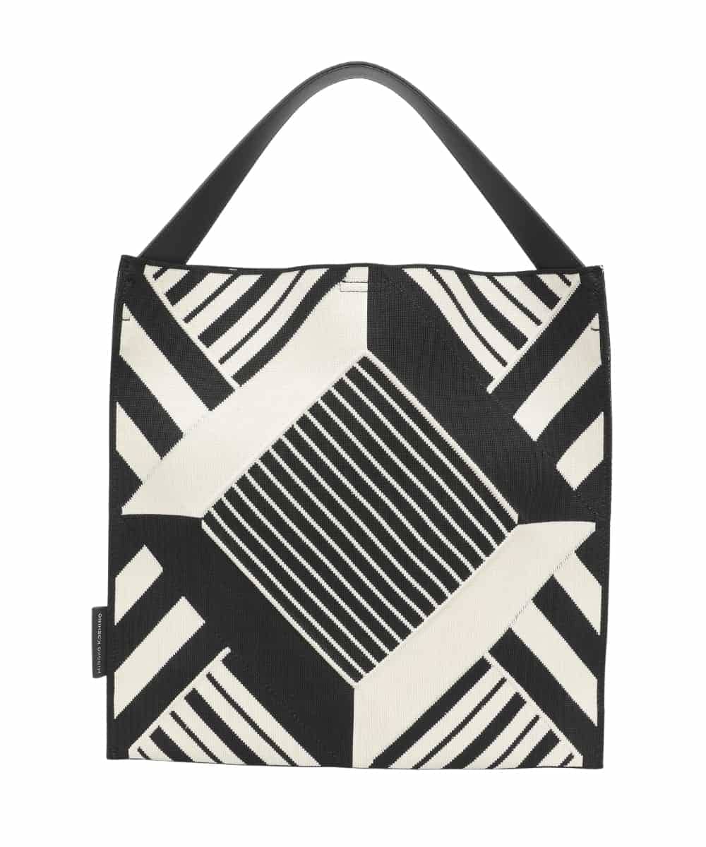 RK5GE01390 HIROKO KOSHINO(ヒロココシノ) ジオメトリックニットトートバッグ アイボリー