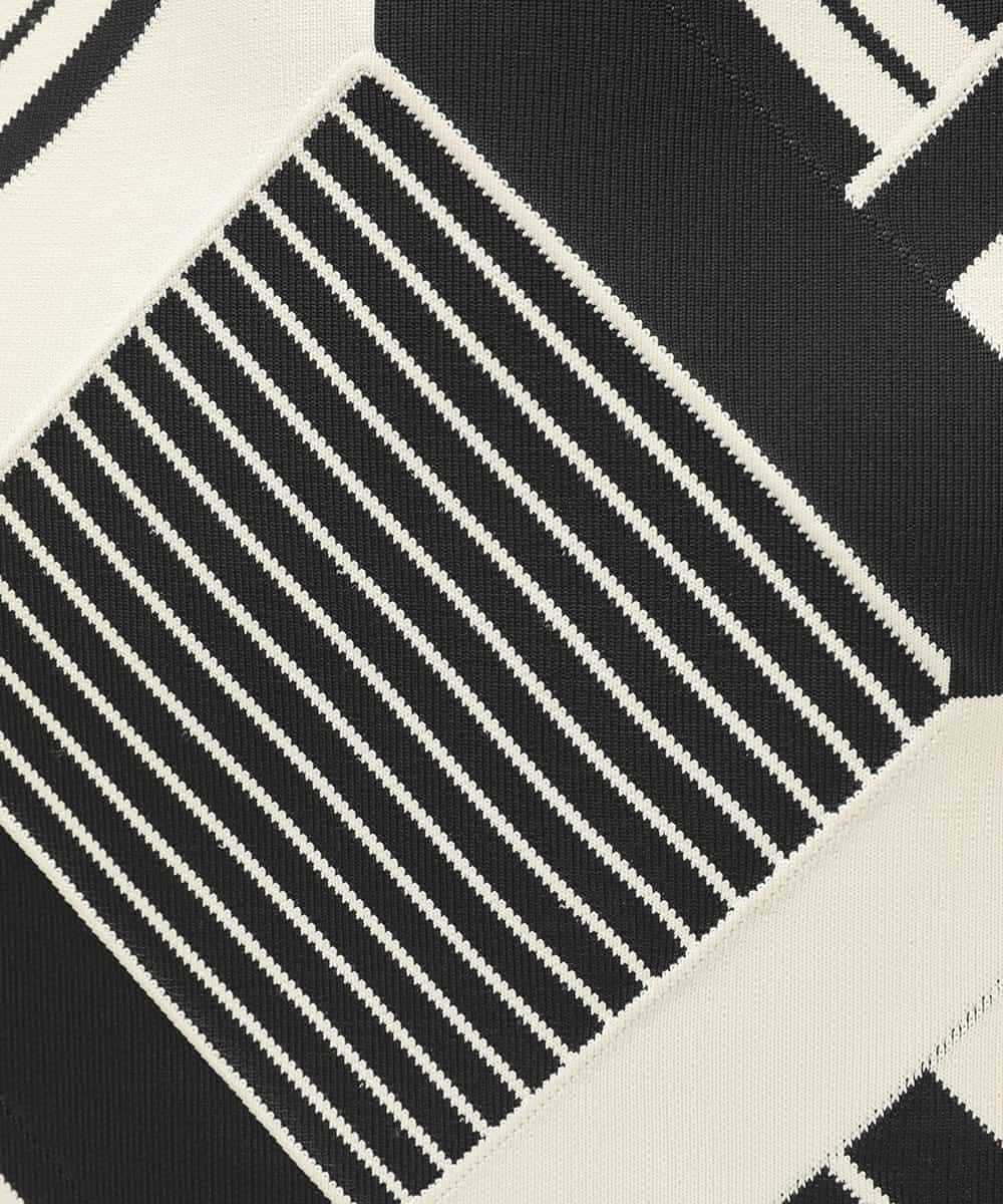 RK5GE01390 HIROKO KOSHINO(ヒロココシノ) ジオメトリックニットトートバッグ アイボリー