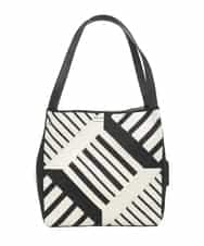 RK5GE02360 HIROKO KOSHINO(ヒロココシノ) ジオメトリックスクエアニットバッグ アイボリー