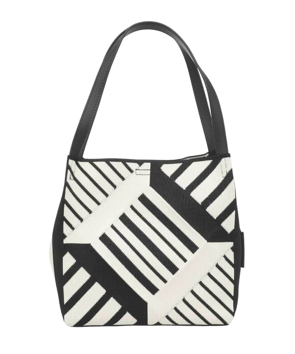 RK5GE02360 HIROKO KOSHINO(ヒロココシノ) ジオメトリックスクエアニットバッグ アイボリー