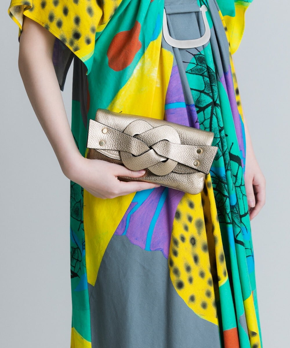 RK5GS01430 HIROKO KOSHINO(ヒロココシノ) MUSUBIガシェットポシェット ゴールド