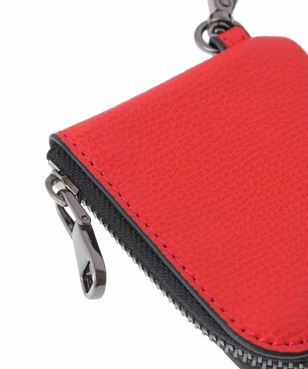 RK5JT02290 HIROKO KOSHINO(ヒロココシノ) イタリアンレザーモバイルポシェット レッド