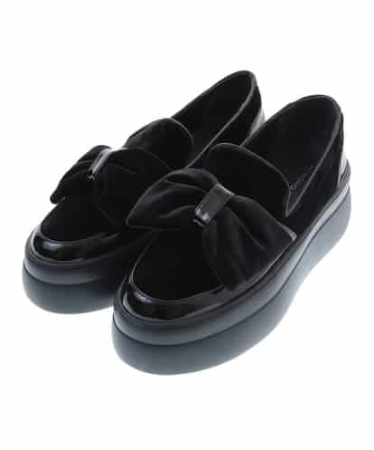 RK6AP03390 HIROKO KOSHINO 厚底ベルベットローファー