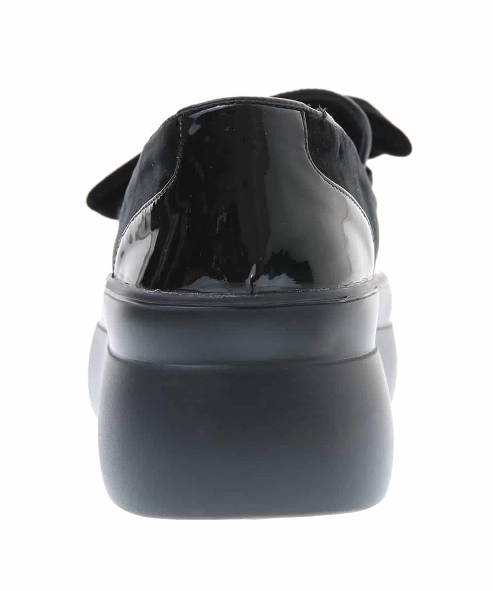 RK6AP03390 HIROKO KOSHINO(ヒロココシノ) 厚底ベルベットローファー ブラック