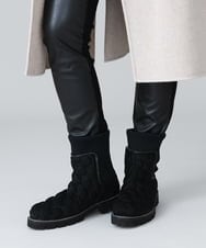 RK6AV02460 HIROKO KOSHINO(ヒロココシノ) Oboroエンボスデザインブーツ ブラック