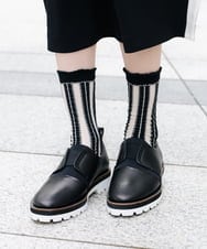 RK6ED11450 HIROKO KOSHINO(ヒロココシノ) センターゴアレザースリッポン/日本製 ブラック