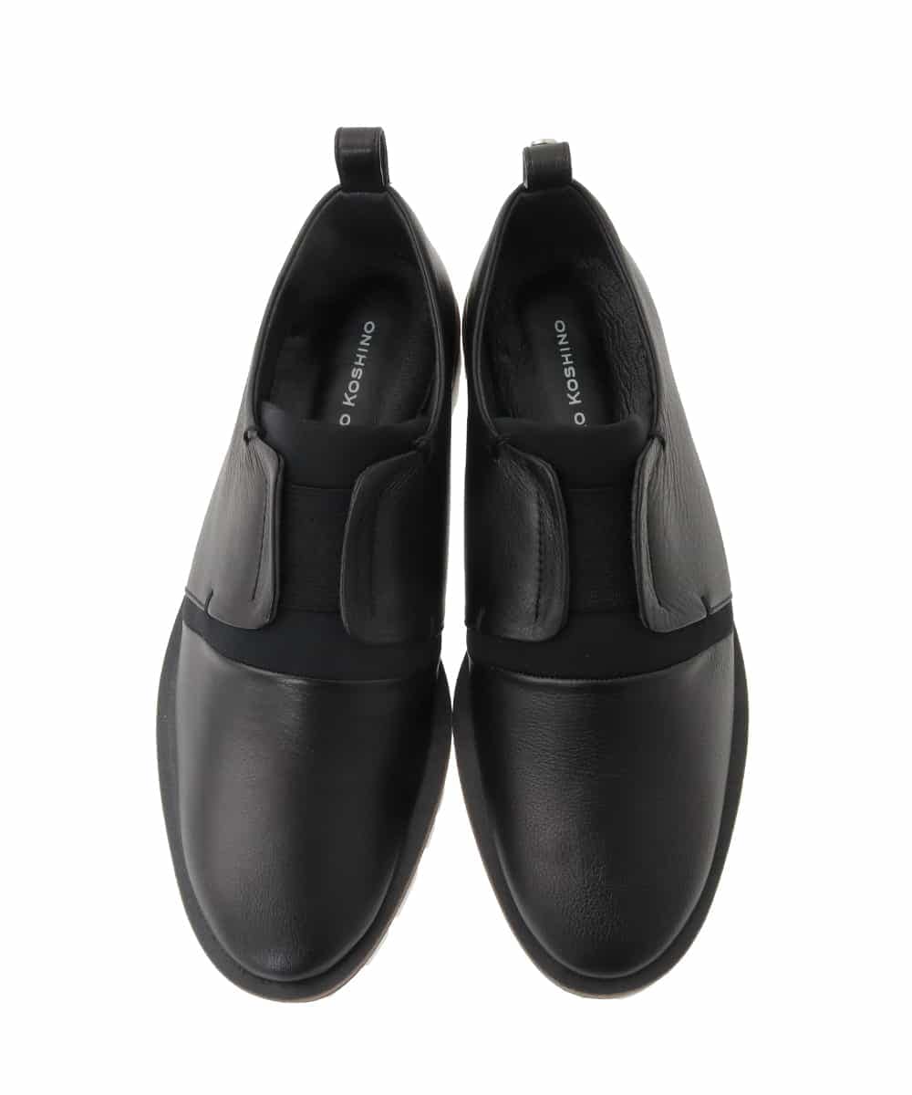 RK6ED11450 HIROKO KOSHINO(ヒロココシノ) センターゴアレザースリッポン/日本製 ブラック