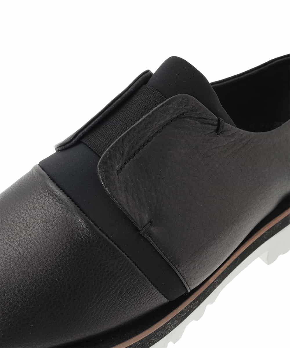 RK6ED11450 HIROKO KOSHINO(ヒロココシノ) センターゴアレザースリッポン/日本製 ブラック