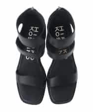 RK6FV01430 HIROKO KOSHINO(ヒロココシノ) HOLEバックファスナーサンダル ブラック