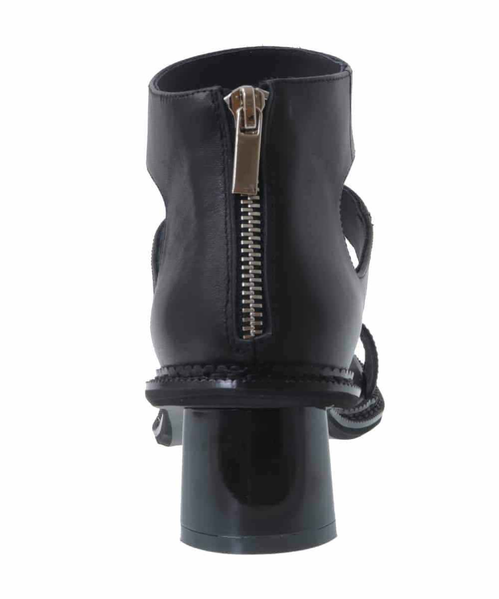 RK6FV01430 HIROKO KOSHINO(ヒロココシノ) HOLEバックファスナーサンダル ブラック