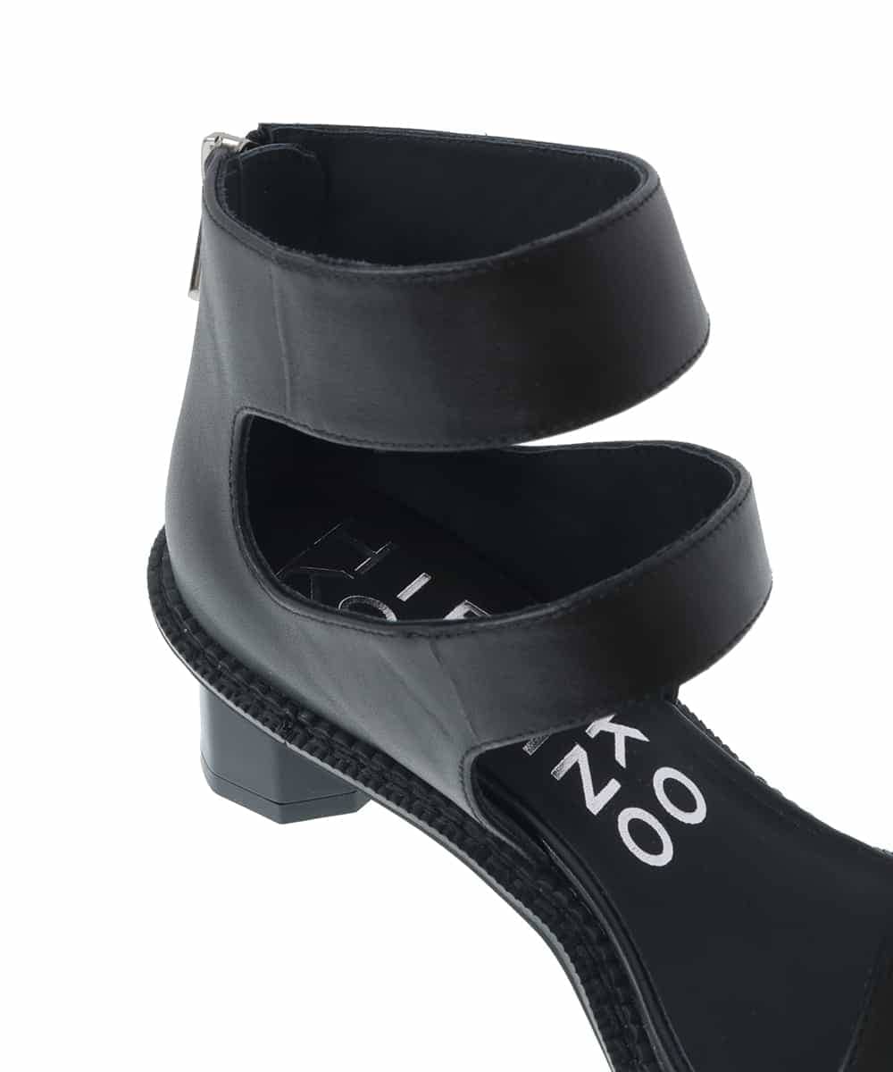 RK6FV01430 HIROKO KOSHINO(ヒロココシノ) HOLEバックファスナーサンダル ブラック