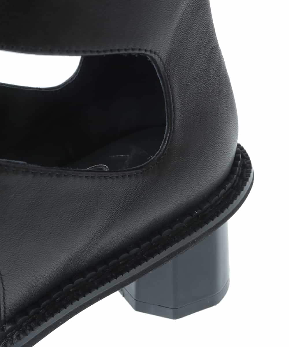 RK6FV01430 HIROKO KOSHINO(ヒロココシノ) HOLEバックファスナーサンダル ブラック