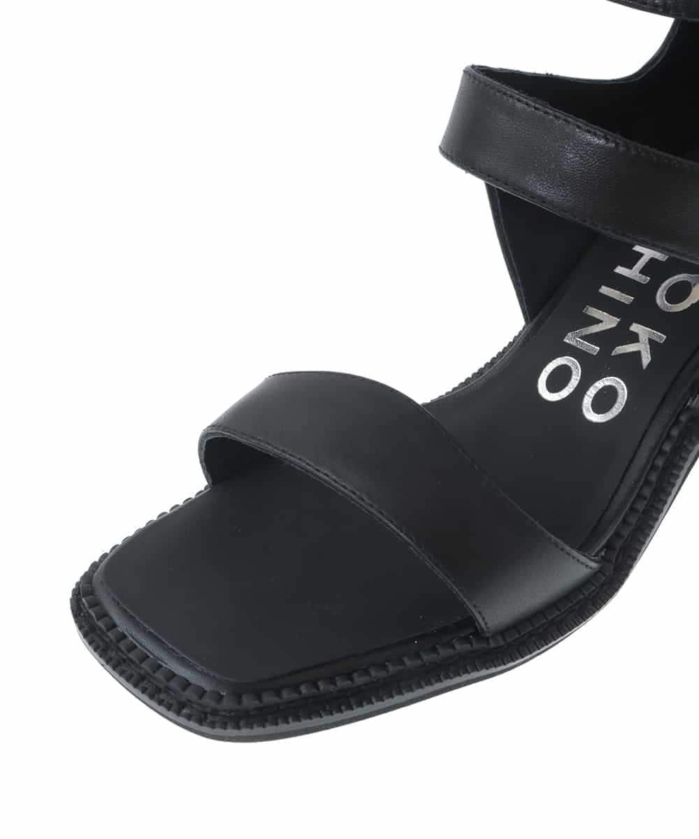 RK6FV01430 HIROKO KOSHINO(ヒロココシノ) HOLEバックファスナーサンダル ブラック