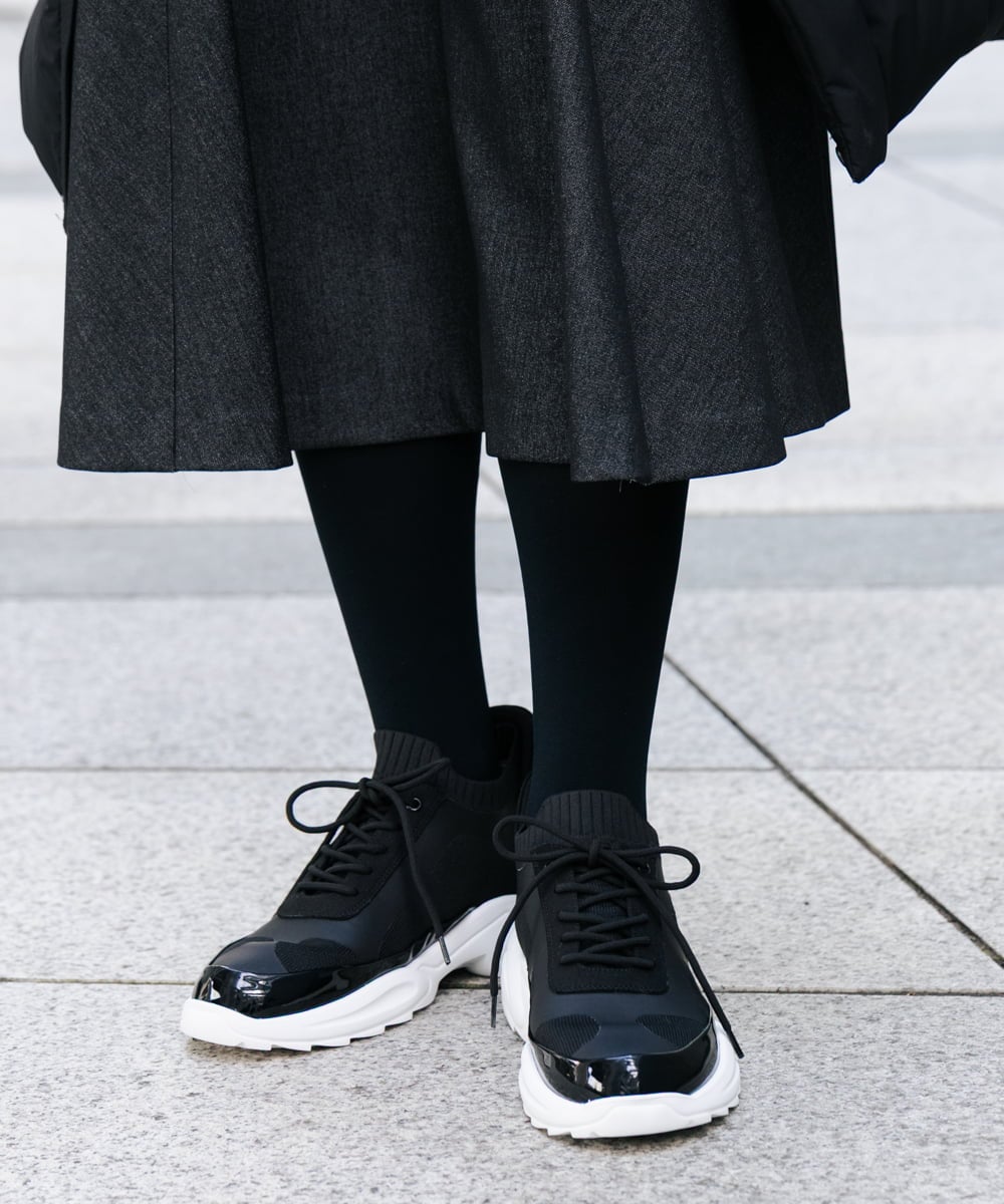 RK6GD01390 HIROKO KOSHINO(ヒロココシノ) 【先行予約】ストレッチスリッポン ブラック