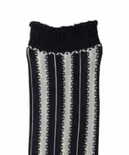 RK8ED11039 HIROKO KOSHINO(ヒロココシノ) ストライプステッチジャガードソックス /日本製/洗濯機で洗える アイボリー