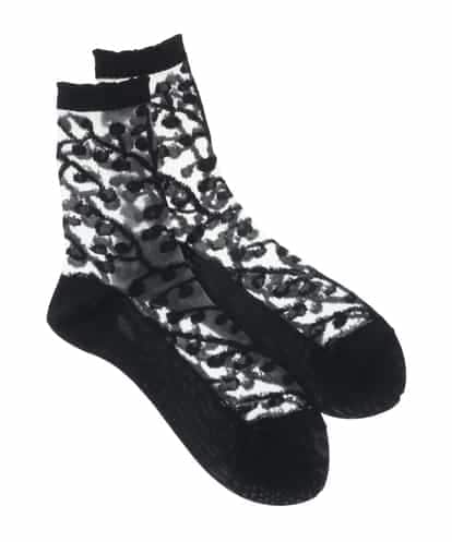 RK8EV11036  【日本製/洗濯機で洗える】クルクルジャカードシースルーソックス