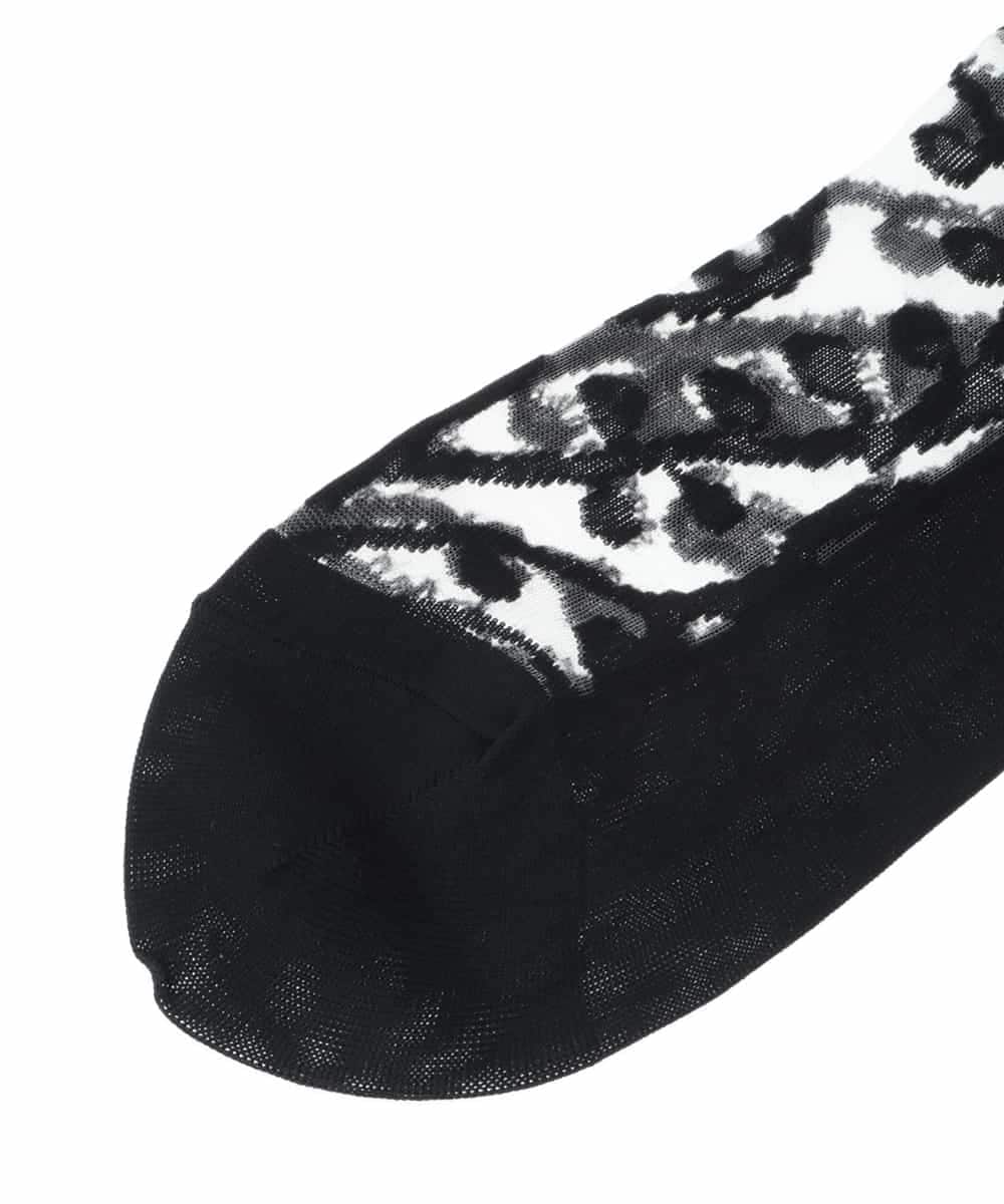 RK8EV11036 HIROKO KOSHINO(ヒロココシノ) 【日本製/洗濯機で洗える】クルクルジャカードシースルーソックス ブラックＸ透明チュール