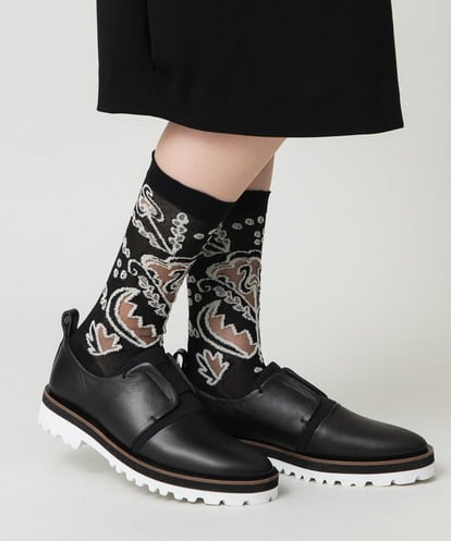 RK8FD01042 HIROKO KOSHINO ボタニカルメッシュソックス/日本製/洗濯機で洗える