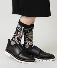 RK8FD01042 HIROKO KOSHINO(ヒロココシノ) ボタニカルメッシュソックス/日本製/洗濯機で洗える ブラック