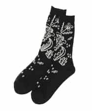 RK8FD01042 HIROKO KOSHINO(ヒロココシノ) ボタニカルメッシュソックス/日本製/洗濯機で洗える ブラック