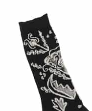 RK8FD01042 HIROKO KOSHINO(ヒロココシノ) ボタニカルメッシュソックス/日本製/洗濯機で洗える ブラック