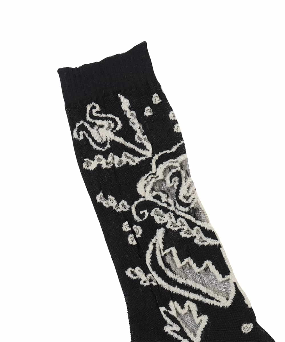 RK8FD01042 HIROKO KOSHINO(ヒロココシノ) ボタニカルメッシュソックス/日本製/洗濯機で洗える ブラック